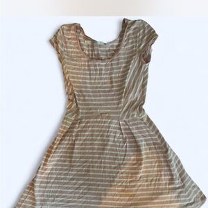 LC Lauren Conrad Tan and Cream Striped Top